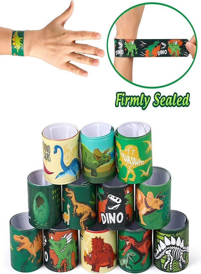 SNAPTRON Dinosaur Theme Return Gifts For Kids Birthday- 12Pcs Dinosaur Theme Slap Bracelets For Kids Boys, Girls- Best Birthday Return Gifts For Kids Decoration For Boys Party Supplies - Image 2